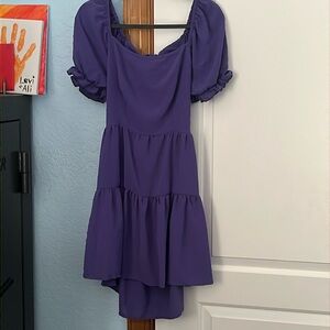 Purple texted tie dress. Size large
